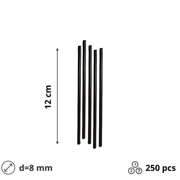 Slamke plastične l=120 mm d=8 mm crne 250 kom/pak