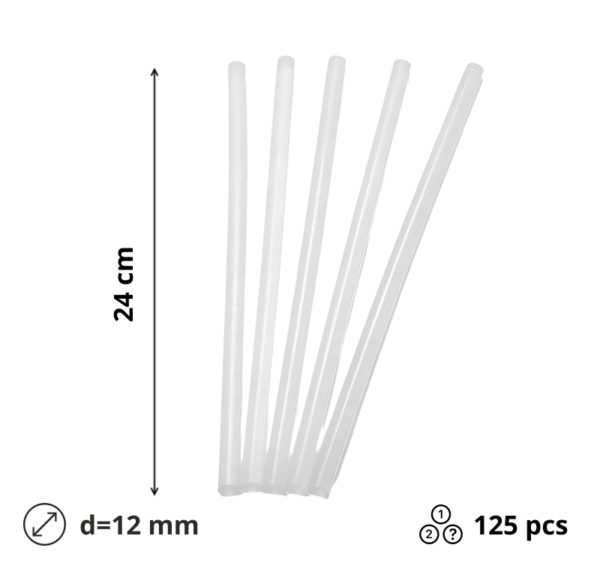 Slamice plastične d=12 mm l=240 mm prozirna 125 kom/pak