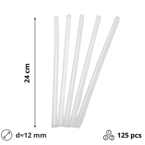 Slamice plastične d=12 mm l=240 mm prozirna 125 kom/pak