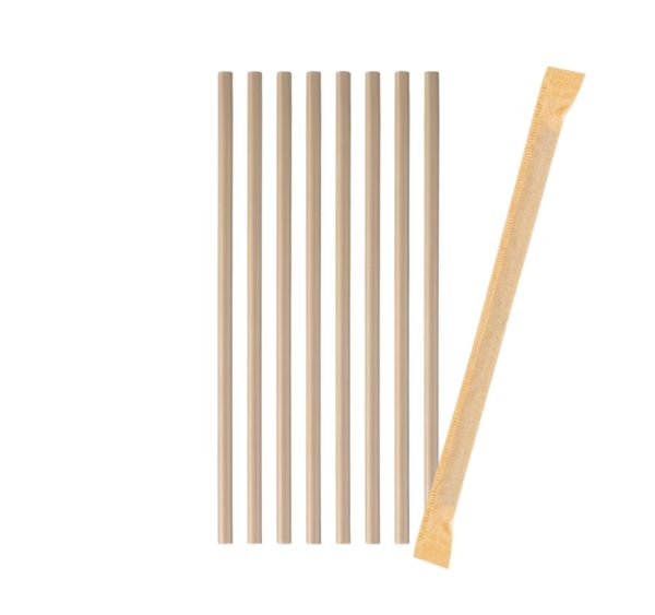 Slamke papirnate  l=250 mm d=8 mm kraft pojedinacno 100 kom/pak [5 kom/pak]