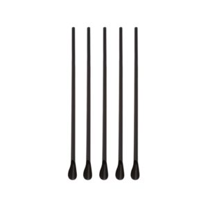 Slamke plastične z žličko l=210 mm d=8 mm crne 250 kom [5 kom/pak]