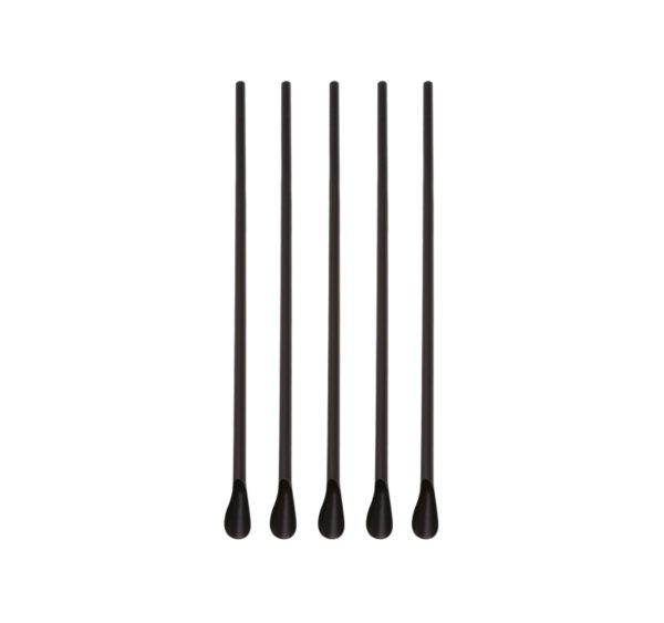Slamke plastične z žličko l=210 mm d=8 mm crne 250 kom [5 kom/pak]
