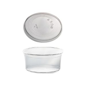 Posuda PET 350ml DELI d=117mm, h=55mm prozorna, sa poklopcem, 50 kom (komplet)