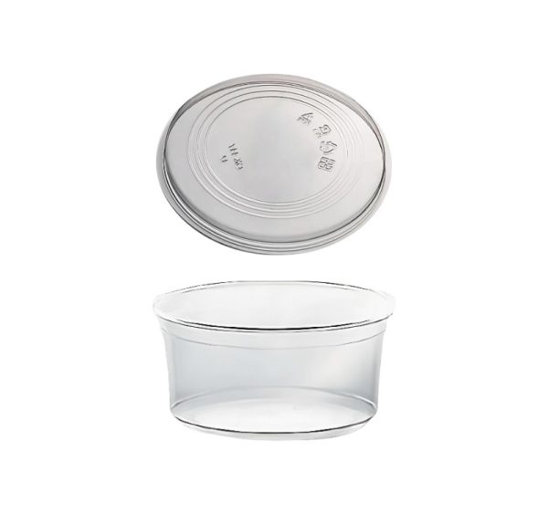 Posuda PET 350ml DELI d=117mm, h=55mm prozorna, sa poklopcem, 50 kom (komplet)