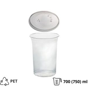 Posuda 700 (750) ml DELI d=117mm, h=108mm prozorna, za poklopcem, 50 kom (komplet)
