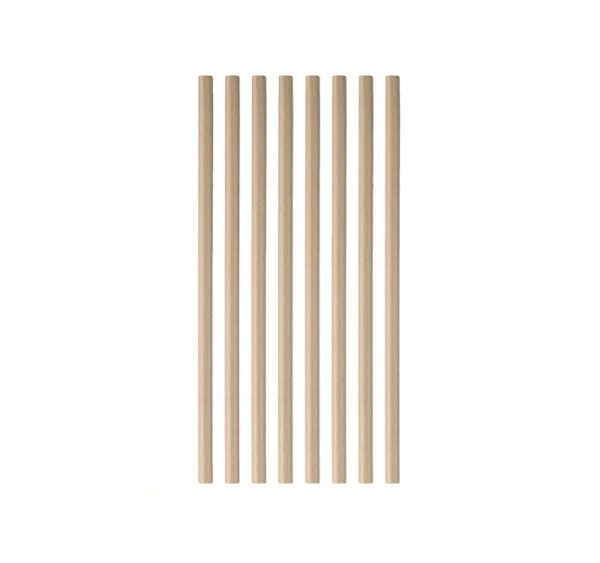 Slamke papirnate d=8mm h=210mm KRAFT 500 kos/pak