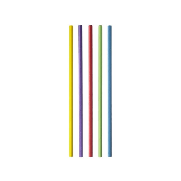 Slamke papirnate d=8mm h=21mm MIX 5 colors ravne 500 kos/pak