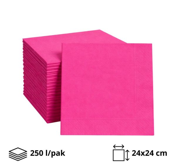 Papirnate salvete 2 sl 24×24 cm ružičasta 250 l/pak