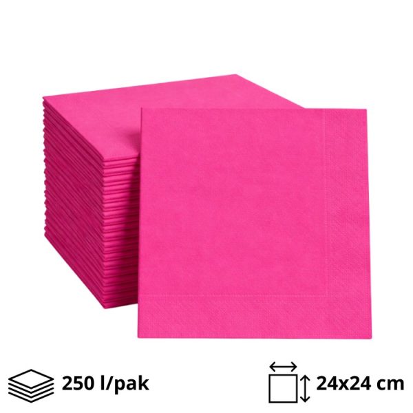 Papirnate salvete 2 sl 24×24 cm ružičasta 250 l/pak