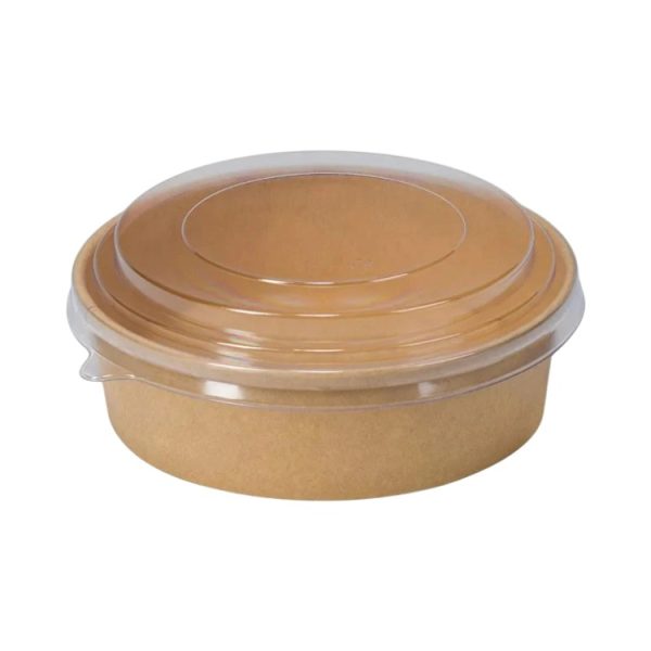 Papirnata posuda za poklopcem 1100 ml d=165 mm h=60 mm kraft 50 kom (komplet)