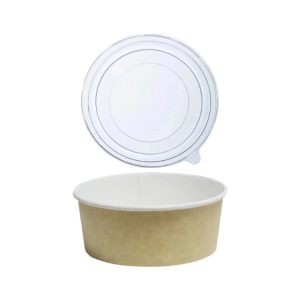 Papirnata posuda 750 ml d=150 mm h=60 mm kraft, sa poklopcem, 50 kom (komplet)