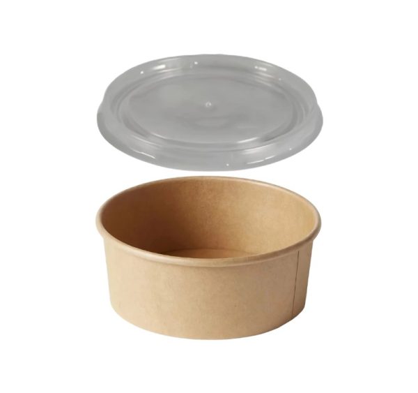 Papirnata posuda za poklopcem 750 (850) ml d=145 mm h=70 mm, kraft, 50 kom (komplet)