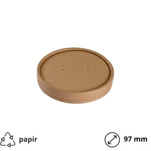 Papirnata posuda za juhu za poklopcem 240 ml d=97 mm h=60 mm kraft, 50 kom (komplet)