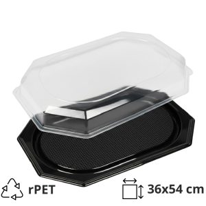 Poslužavnik sa poklopcem rPET 36х54 cm crni 10 kom (komplet)