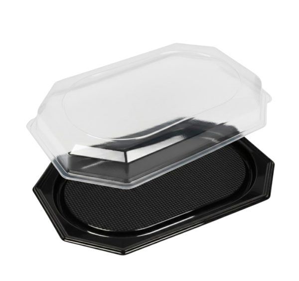 Poslužavnik sa poklopcem rPET 36х54 cm crni 10 kom (komplet)