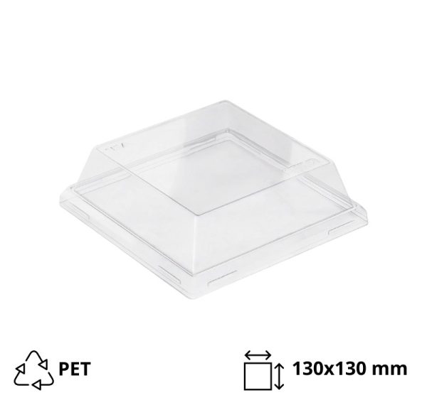 Poklopac za posudu One Click 130x130mm, h=40mm proziran 50 kom