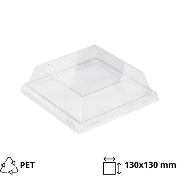 Poklopac za posudu One Click 130x130mm, h=40mm proziran 50 kom