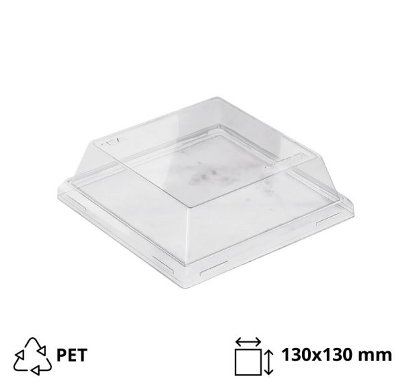 Poklopac za posudu One Click 130x130mm, h=40mm proziran 50 kom