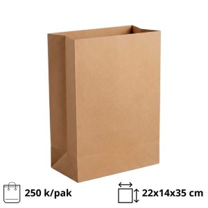 Papirnata vrećica 220х140х350 mm kraft 250 kom