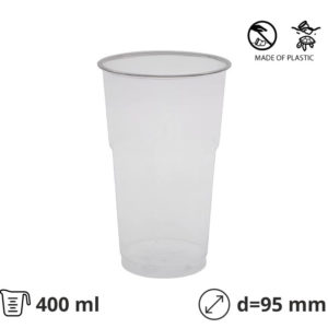 Čaša rPet 400 ml prozirna d=95 mm 50 kom