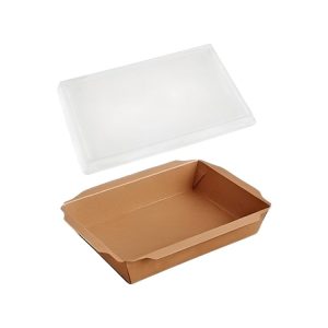 Papirnata posuda 750 ml 150x100x45 mm total kraft, za poklopcem, 50 kom (komplet)