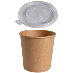 Posuda papirnata 750 ml d=115 mm h=113 mm, kraft, za poklopcem 50 kom (komplet)