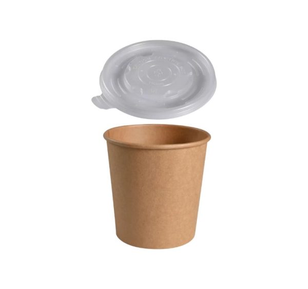 Posuda papirnata 750 ml d=115 mm h=113 mm, kraft, za poklopcem 50 kom (komplet)