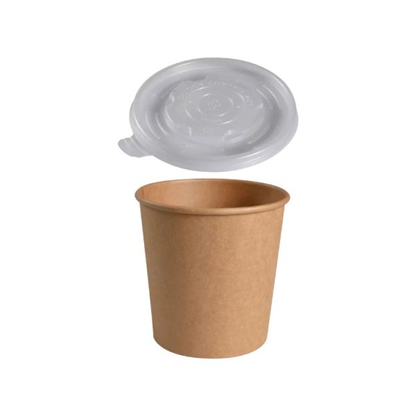 Posuda papirnata 750 ml d=115 mm h=113 mm, kraft, za poklopcem 50 kom (komplet)
