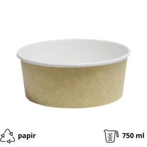 * Papirnata posuda za salatu 750 ml d=146 mm h=65 mm kraft, bez poklopca [50 kom/pak]