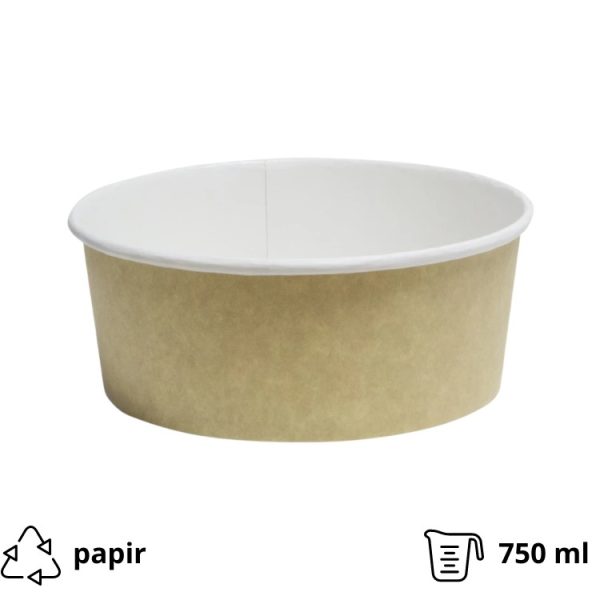 * Papirnata posuda za salatu 750 ml d=146 mm h=65 mm kraft, bez poklopca [50 kom/pak]