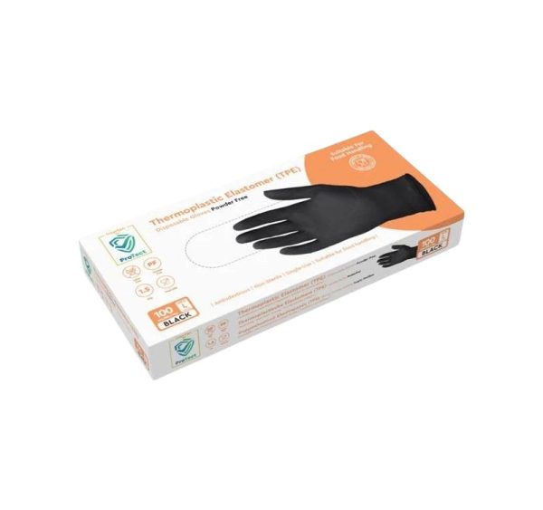Rukavice TPE bez pudera 100 kom/pak crna M