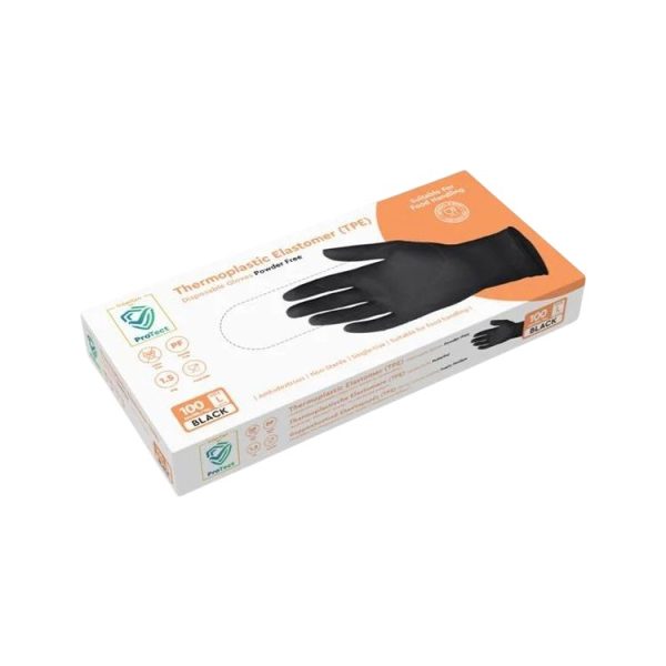 Rukavice TPE bez pudera 100 kom/pak crna M