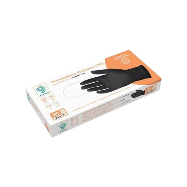 Rukavice TPE bez pudera 100 kom/pak crna L