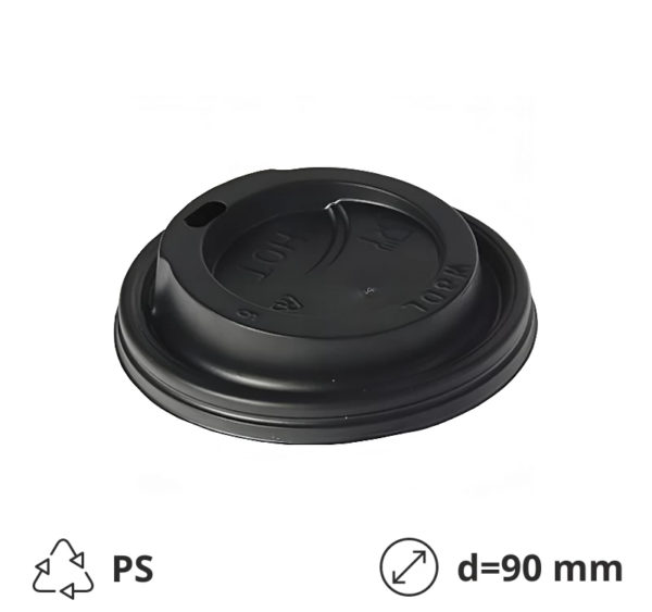 Poklopac s rupom PS d=90 mm crni 100 kom