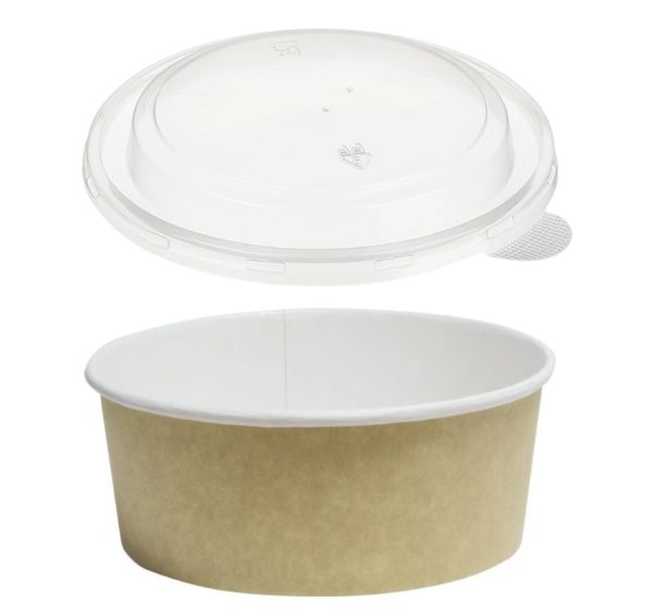 Papirnata posuda za poklopcem Tambien ECO 1090 ml d=166 mm h=65 mm kraft 100 kom, (komplet)