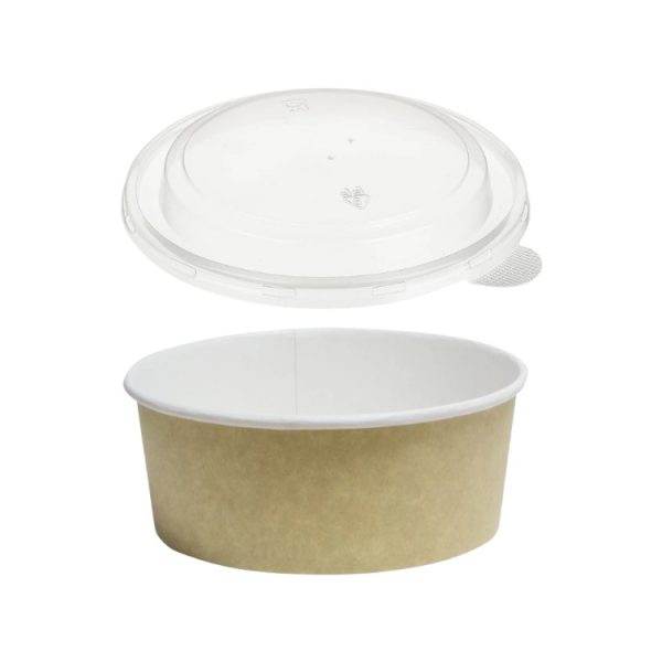 Papirnata posuda za poklopcem Tambien ECO 1090 ml d=166 mm h=65 mm kraft 100 kom, (komplet)
