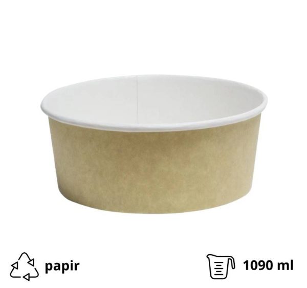 Papirnata posuda Tambien ECO 1090 ml d=166 mm h=65 mm kraft 50 kom
