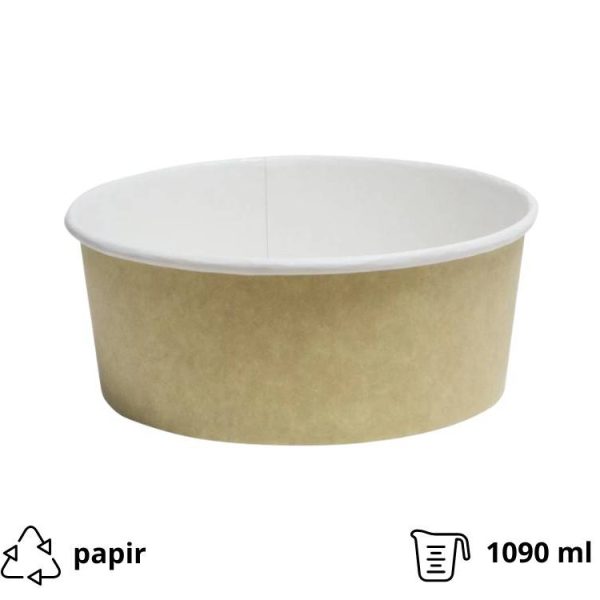Papirnata posuda Tambien ECO 1090 ml d=166 mm h=65 mm kraft 50 kom