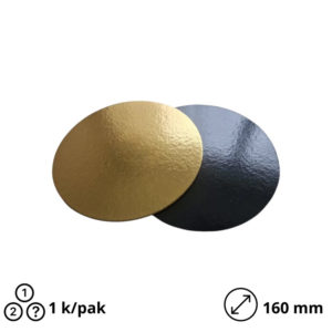 Podmetač krug za torte karton d=160 mm zlato/srebro [10 kom/pak]