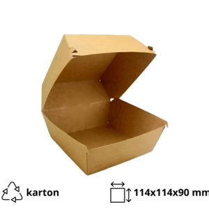 Kutija za hamburger 114х114х90 mm, kraft/kraft 100 kom