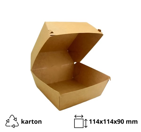 Kutija za hamburger 114х114х90 mm, kraft/kraft 100 kom