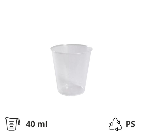Čaša 40 ml prozirna 20 kom