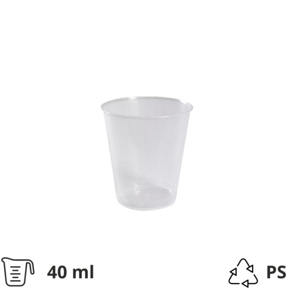 Čaša 40 ml prozirna 20 kom