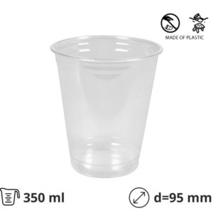 Čaša rPet 350 ml prozirna tvrde d=95 mm 50 kom