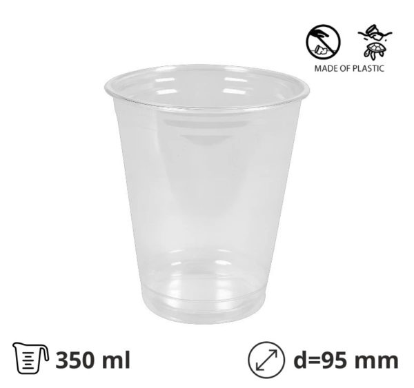 Čaša rPet 350 ml prozirna tvrde d=95 mm 50 kom