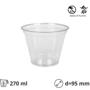 Čaša PET 270 (300) ml d=95 mm prozirna 50 kom