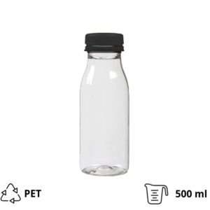 Boca PET 0,5 l d=38 mm s crnim poklopcem, 140 kom