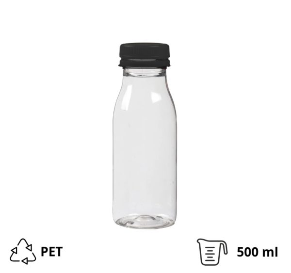 Boca PET 0,5 l d=38 mm s crnim poklopcem, 140 kom