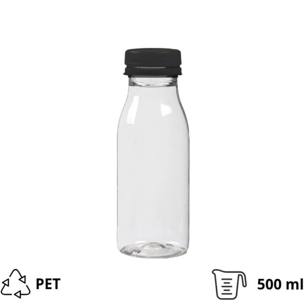 Boca PET 0,5 l d=38 mm s crnim poklopcem, 140 kom