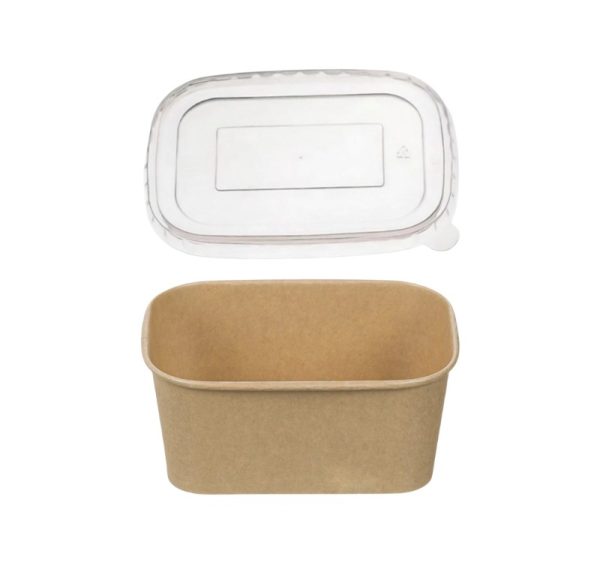Papirnata posuda 1000 ml 170х120х60mm, kraft, za poklopcem 50 kom
